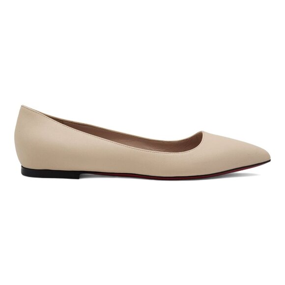 Christian Louboutin Ballalla Leather Ballet Flats Shoes in Beige $745 - Picture 2 of 9